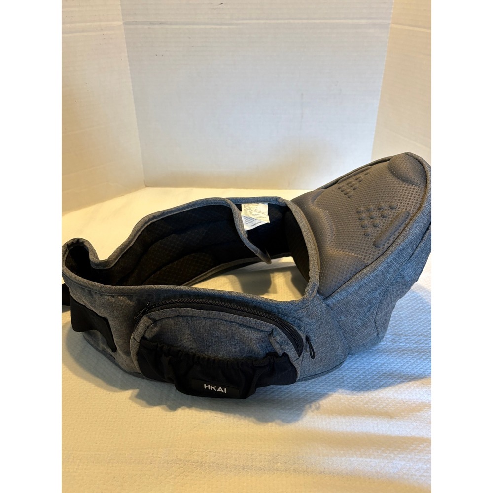 HKAI Ergonomic Baby Hip‎ Seat Carrier Gray Adjustable Waist Belt with Storage